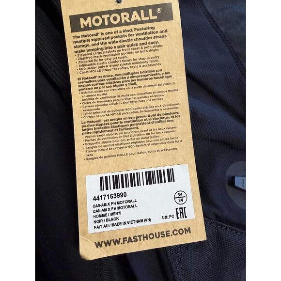 NWT! Can-Am Men's Can-Am x Fasthouse Motorall Black 34 - Picture 13 of 16